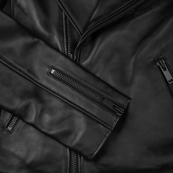 Black Biker Leather Jacket for Women - Biker Jacket 