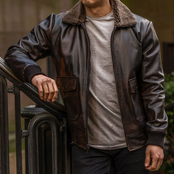 bomber jacket, mens bomber jacket, leather bomber jacket, aviator jacket, bomber, leather jacket with fur, leather jacket with fur collar, leather and fur jacket, leather coat with fur