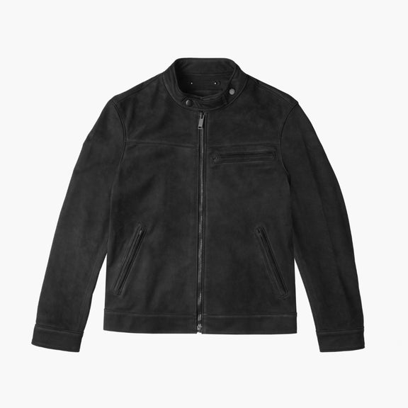 Men’s Roadster Black Matte Suede Leather Jacket - Genuine Leather Jacket 