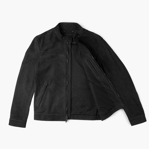 Men’s Roadster Black Matte Suede Leather Jacket - Genuine Leather Jacket 