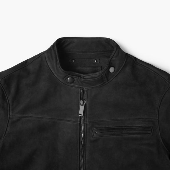 Men’s Roadster Black Matte Suede Leather Jacket - Genuine Leather Jacket 