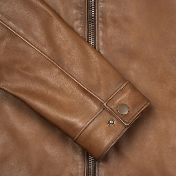 Men’s Brown Leather Waxed Jacket – Vintage Café Racer Style | Premium Real Leather 