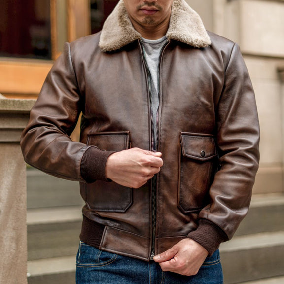 men’s shearling jacket, men’s leather bomber jacket, brown leather aviator jacket, shearling flying jacket, b3 bomber jacket, men’s brown leather jacket, genuine leather jacket, waxed leather jacket, real shearling jacket, vintage leather bomber, aviator shearling coat, leather bomber jacket mens, motorcycle leather bomber jacket, men’s winter leather jacket.