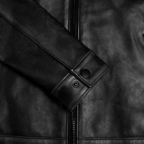 Men’s Black Real Leather Biker Jacket – Classic Moto Style 