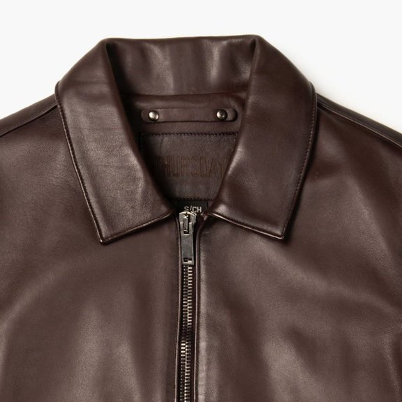 Men’s Brown Leather Shirt Collar Jacket – Classic Fit | Real Leather Outerwear 
