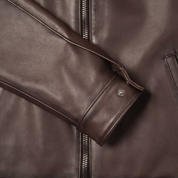 Men’s Brown Leather Shirt Collar Jacket – Classic Fit | Real Leather Outerwear 