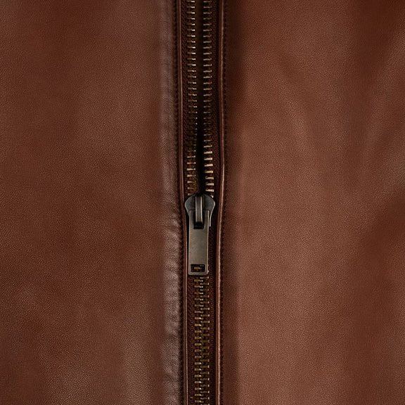 Men’s Brown Waxed Leather Racer Jacket – Real Lambskin | Slim Fit Moto Style 