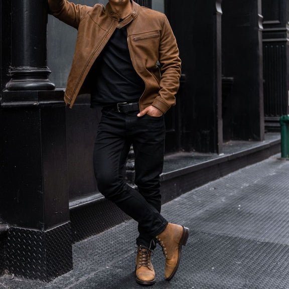 Men’s Burnt Copper Leather Jacket - Real Leather jacket 